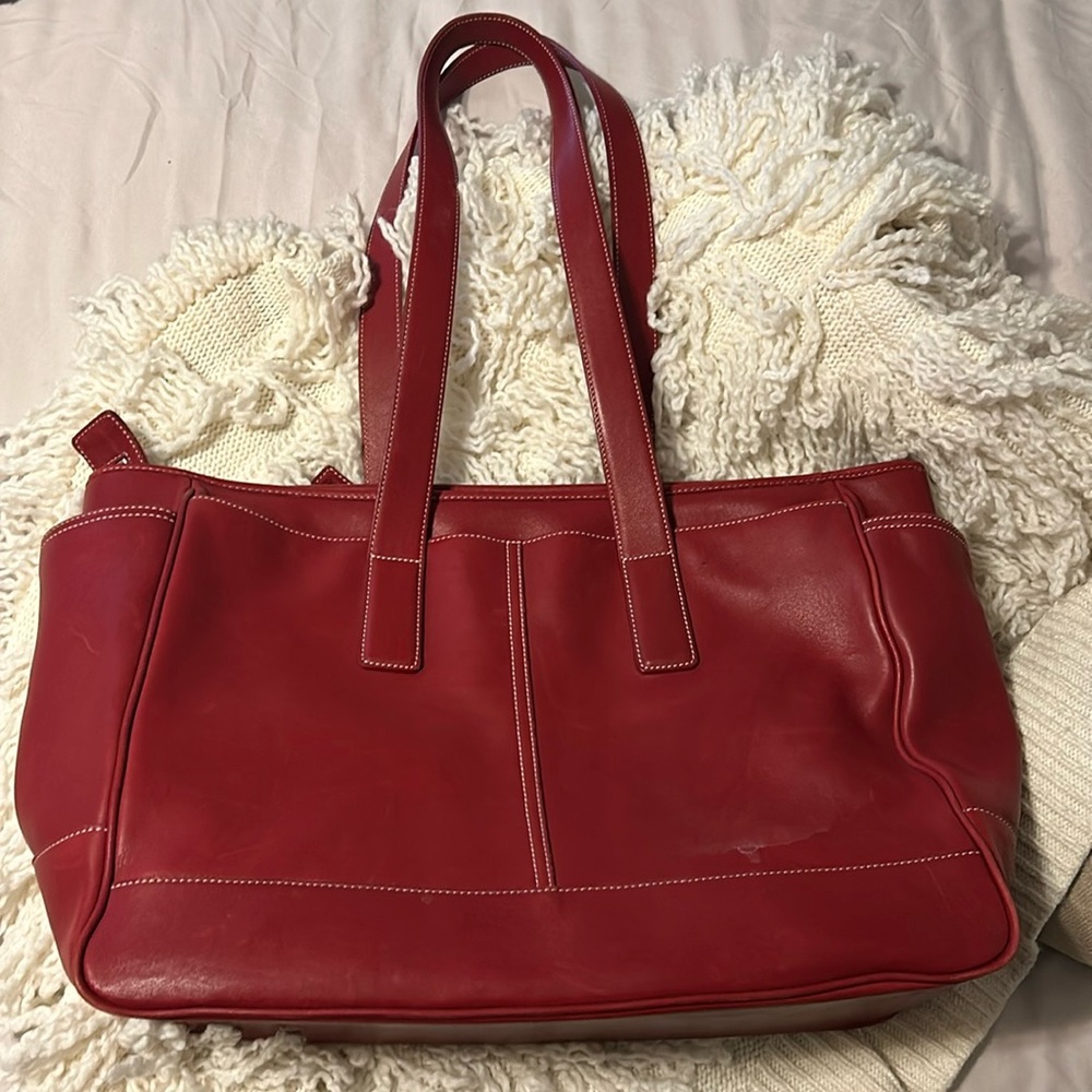 Red coach tote